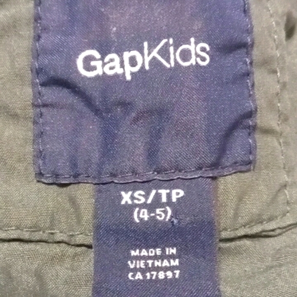 GAPKids Lightweight Hooded Green Cargo Utility Jacket US XS 4-5 - Picture 3 of 6